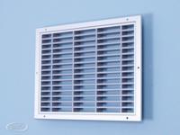 Lamellenrooster brandwerend geanodiseerd kader grijze lamellen - thumbnail