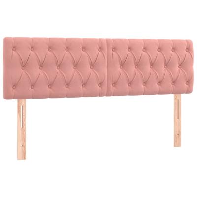 Hoofdborden 2 st 80x7x78/88 cm fluweel roze