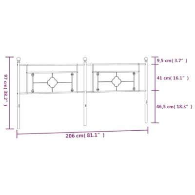 Hoofdbord 200 cm metaal wit