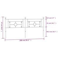 Hoofdbord 200 cm metaal wit - thumbnail