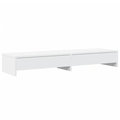 VidaXL Monitorstandaard met lades wit 100x27x15 cm bewerkt hout VidaXL Monitorstandaard met lades wit 100x27x15 cm bewerkt hout