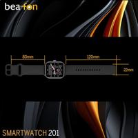 Beafon Smartwatch 201, bluetooth oproep, AMOLED-display 1,85 inch (4,69 cm), Always on, IP68, sportmodus 100+, fitnessmodus, hartslagfrequentie, bloedzuurstof, slaapmodus, stappenteller, - thumbnail