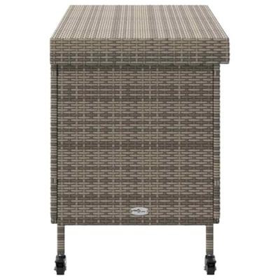 Tuinbox met wielen 110x55x73 cm poly rattan grijs Tuinbox met wielen 110x55x73 cm poly rattan grijs