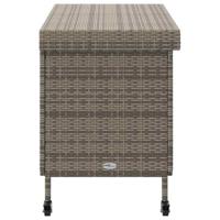 Tuinbox met wielen 110x55x73 cm poly rattan grijs - thumbnail