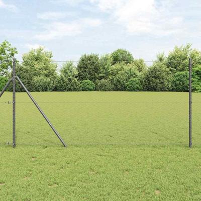 VidaXL Afrasteringspaal grijs 25 x 1,4 m (25 mm gaas) staal en pvc