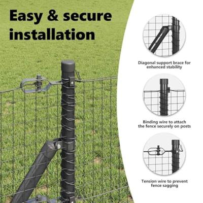 VidaXL Afrasteringspaal grijs 10 x 0,8 m (25 x 25 mm gaas)
