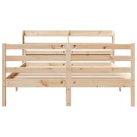 Bedframe met hoofdbord massief grenenhout 150x200 cm - thumbnail