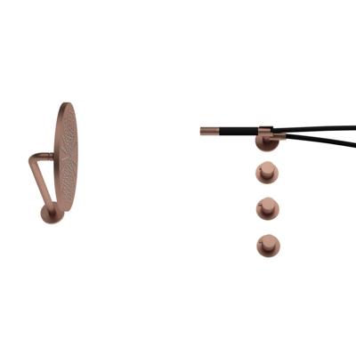 Hotbath Cobber - CB7067 - Inbouw Regendoucheset - Geborsteld Koper PVD - 2 Stopkranen - Thermostatisch - Wandarm 40 cm - Hoofddouche 300 mm - Staafhanddouche - met M106 - Waterbesparend