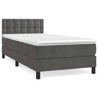 Boxspring met matras fluweel donkergrijs 100x200 cm - thumbnail
