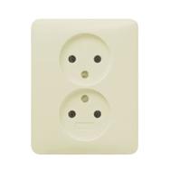 Gira 2-voudige wandcontactdoos zonder randaarde creme glanzend 079801 - thumbnail