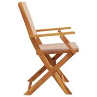 Tuinstoelen 2 st massief acaciahout en stof taupe - thumbnail