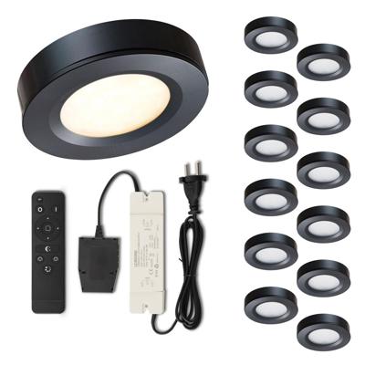 Set LED-opbouwspot met afstandsbediening Adria zwart 3W dimbaar 1-12 stuks