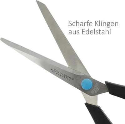 Westcott E-30283 00 Universele schaar Rechtshandig 201 mm Zwart, Blauw