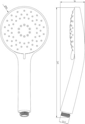 Villeroy & Boch Universal Showers Handdouche met drie waterstraalstanden Rond - chroom TVS10900300061 Villeroy & Boch Universal Showers Handdouche met drie waterstraalstanden Rond - chroom TVS10900300061