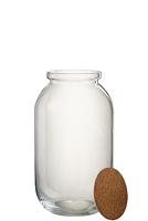 J-Line voorraadpot Roxy - glas|kurk - transparant - large - thumbnail