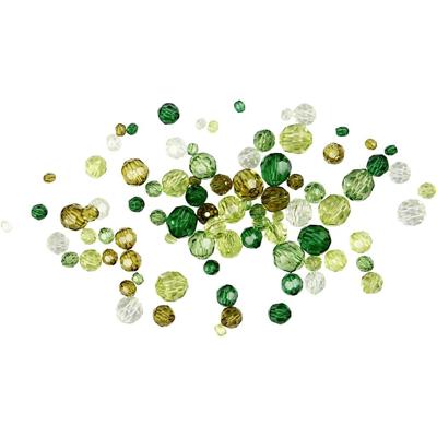 Creativ Company Facetkralen mix groen glitter, 45 gram