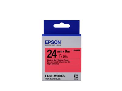Epson Pastel Tape- LK-6RBP Pastel Blk/Red 24/9 Epson Pastel Tape- LK-6RBP Pastel Blk/Red 24/9