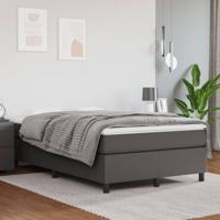 Boxspring met matras kunstleer grijs 120x200 cm - thumbnail