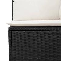 10-delige Loungeset met kussens poly rattan zwart - thumbnail
