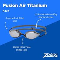 Zwembril Zoggs Fusion Air Titanium Donker grijs Één maat - thumbnail