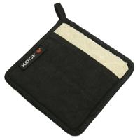 KOOK Pannenlap Corduroy Donkergrijs 21 x 21 cm - thumbnail