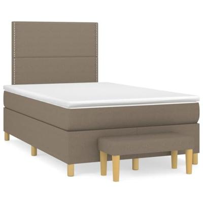 Boxspring met matras stof taupe 120x200 cm