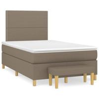 Boxspring met matras stof taupe 120x200 cm - thumbnail
