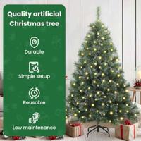 Kunstkerstboom met 150 LED met standaard Groen 150 cm PE en PVC - thumbnail