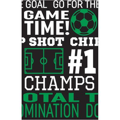 Amscan Tafelkleed goal getter zwart/groen 137 x 259 cm | 24 stuks