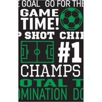 Amscan Tafelkleed goal getter zwart/groen 137 x 259 cm | 24 stuks - thumbnail