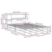 Bed met boekenkast zonder matras hout wasbruin 140x190 cm - thumbnail