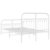 Bedframe met hoofd- en voeteneinde metaal wit 120x200 cm - thumbnail