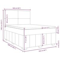 Boxspring met matras stof crèmekleurig 160x200 cm - thumbnail