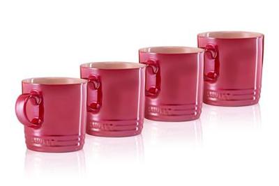 LE CREUSET - Aardewerk - Mok 0,35l s/4 Metallic Rood