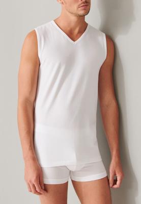 2-Pack mouwloos shirts V-hals - 95/5 - Biologisch katoen ondershirts zonder mouwen - Diepe hals - ondergoed heren