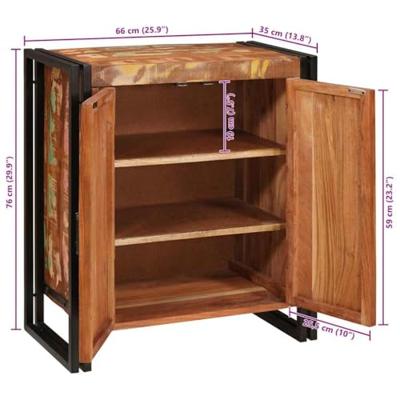 Nachtkastje Multikleur 38 x 33 x 58 cm massief gerecycled hout