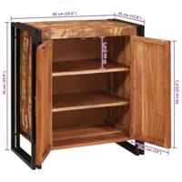 Nachtkastje Multikleur 38 x 33 x 58 cm massief gerecycled hout - thumbnail