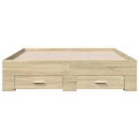 Bedframe met lades bewerkt hout sonoma eikenkleurig 140x190 cm - thumbnail