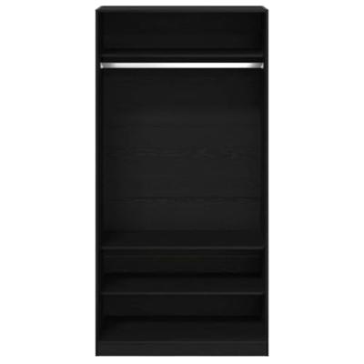 Kledingkast Zwart eiken 100 x 50 x 200 cm Bewerkt hout