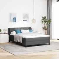 Boxspringbed met matras stof donkergrijs 140x200 cm - thumbnail
