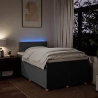 Boxspring met matras stof donkergrijs 120x190 cm - thumbnail