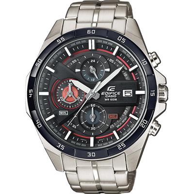 Casio EFR-556DB-1AVUEF Horloge Chronograaf (l x b x h) 53.5 x 48.7 x 12.6 mm Zilver/wit Materiaal (behuizing): RVS Materiaal (armband): RVS