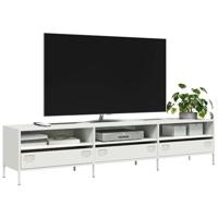 Tv-meubel 202x39x43,5 cm koudgewalst staal wit - thumbnail