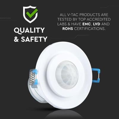 V-TAC 5091 Bewegingsmelder Inbouw (in muur) 360 ° Wit IP20