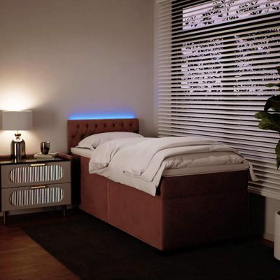 Boxspring met matras fluweel roze 100x200 cm - thumbnail