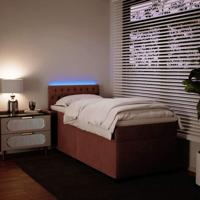 Boxspring met matras fluweel roze 90x190 cm - thumbnail
