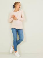 Slim fit zwangerschapsbroek met scheuren 7/8 denim blauw - thumbnail