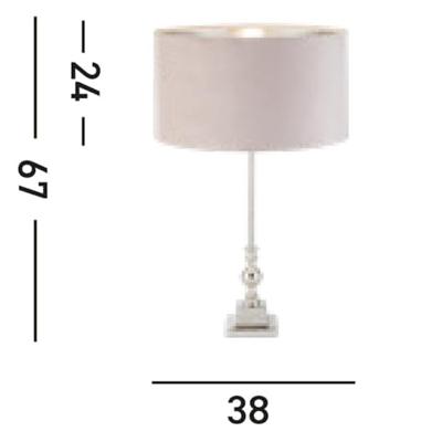 Searchlight Tafellamp chroomWhitby met roze kap - eu81214PI