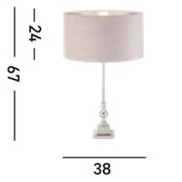 Searchlight Tafellamp chroomWhitby met roze kap - eu81214PI - thumbnail