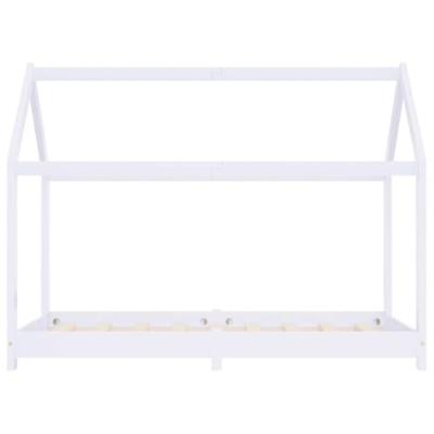 Kinderbedframe massief grenenhout wit 70x140 cm